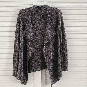 Calvin Klein Jeans Sweater Open Cardigan. Sz S.  Marled Black/White